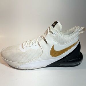 Nike White and Gold Air Mac Zoom Sneakers